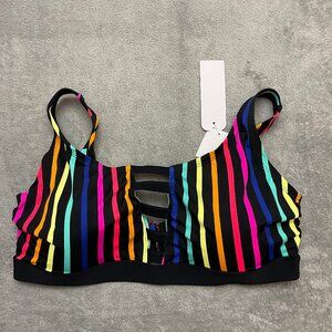 Lysa Swim Women’s Bikini Top Size 1X Multicolor UPF 50+ Padded Swimwear